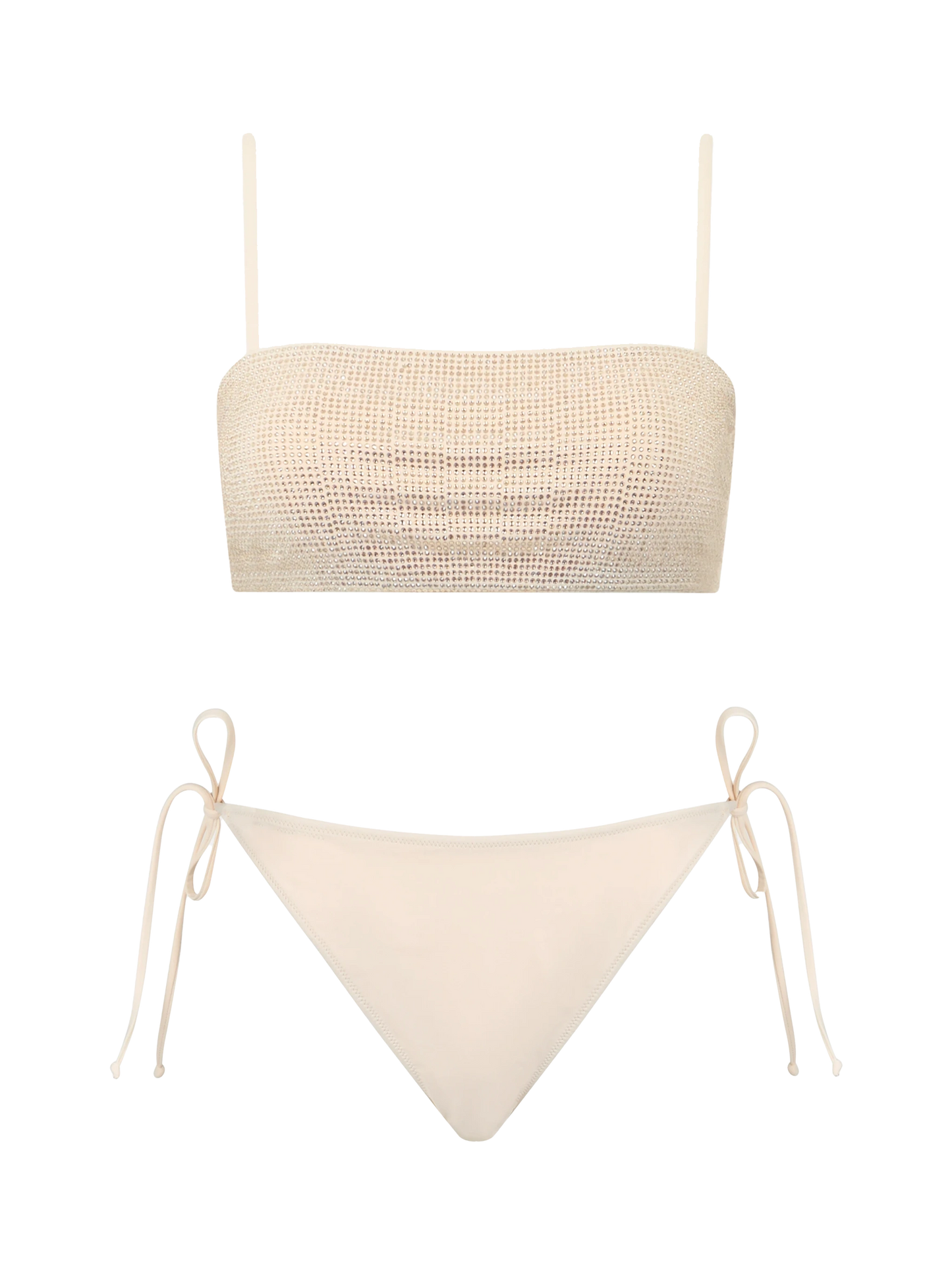 Bikini a fascia beige da donna Athena Virgo con strass