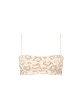 Woman animalier bandeau top swimsuit Athena with rhinestones - MC2 Saint Barth