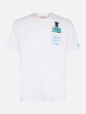 Man cotton t-shirt Austin with embroidery and Portofino Gin print | PORTOFINO GIN SPECIAL EDITION
