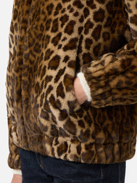 Aveline faux-fur jacket with leopard print