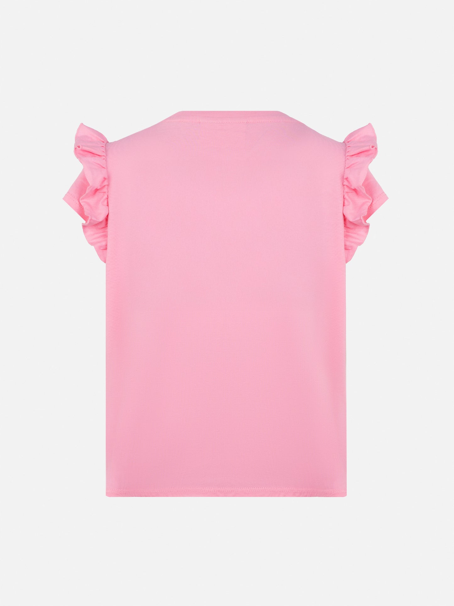 Baumwoll-T-Shirt Baby mit Volant und Bella e Monella-Stickerei