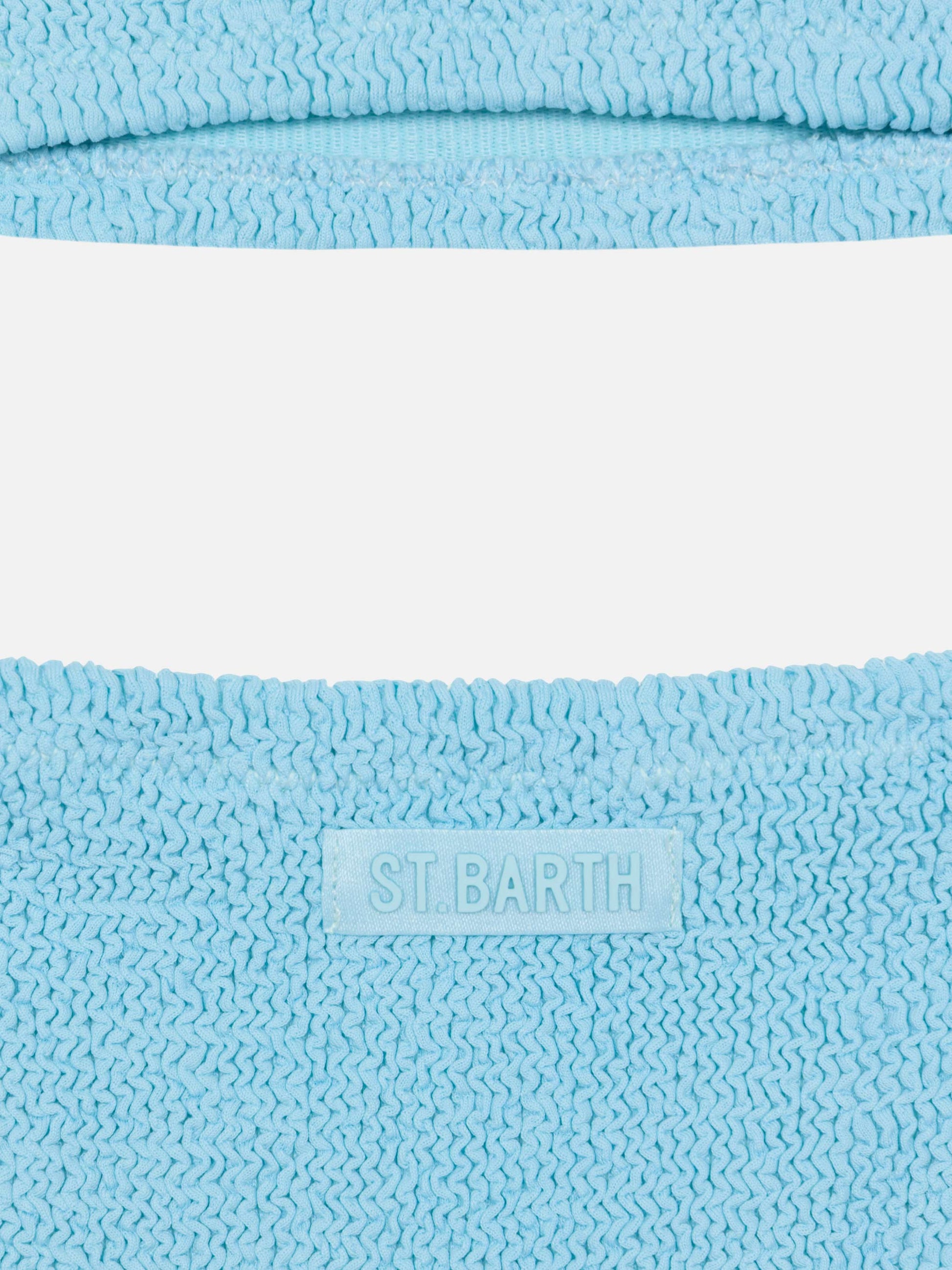 Light blue crinkle classic bralette bikini Baker - MC2 Saint Barth
