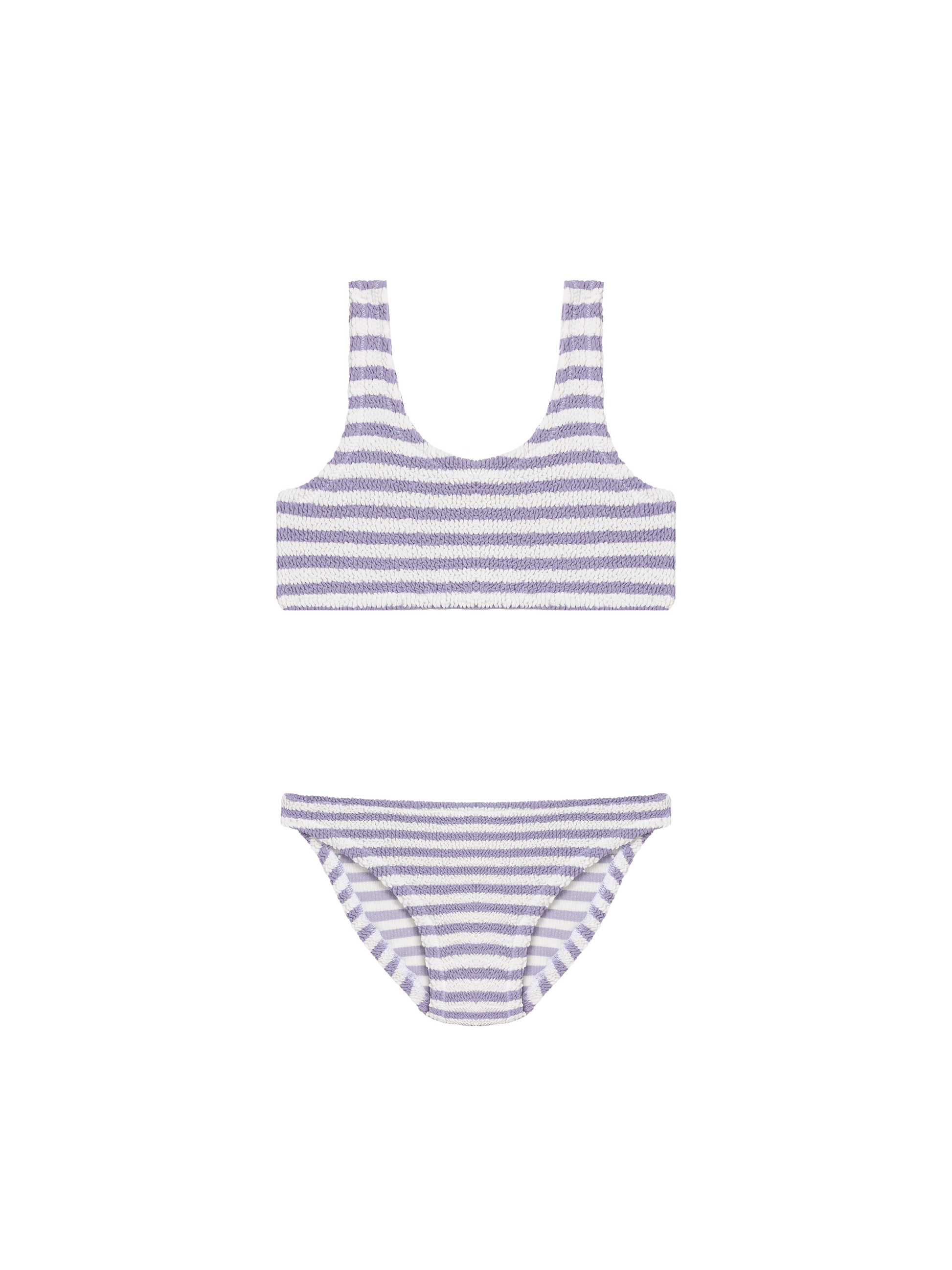 Lilac striped crinkle classic bralette bikini Baker - MC2 Saint Barth