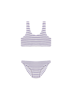 Lilac striped crinkle classic bralette bikini Baker - MC2 Saint Barth