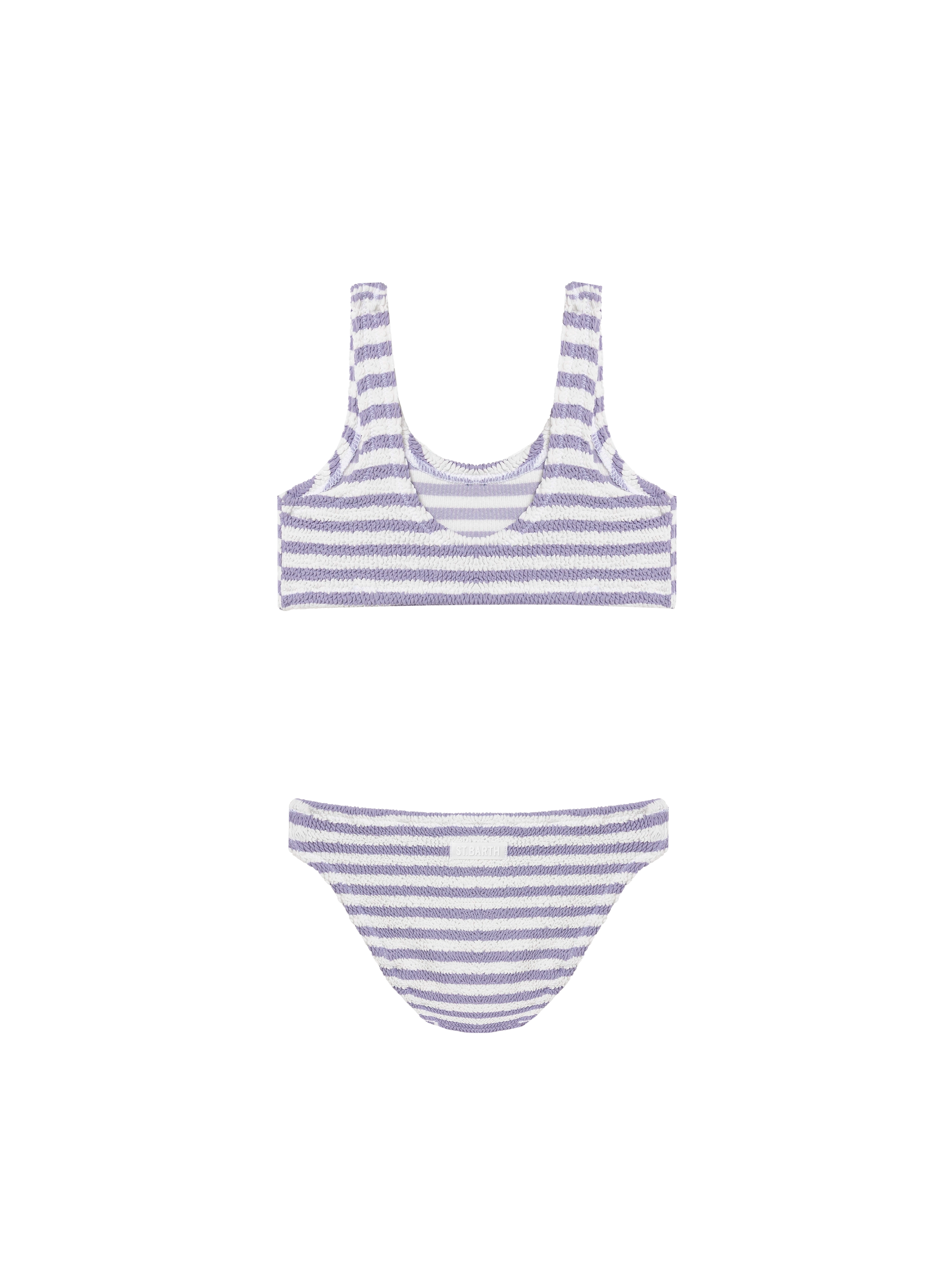 Lilac striped crinkle classic bralette bikini Baker - MC2 Saint Barth
