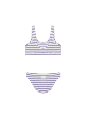 Lilac striped crinkle classic bralette bikini Baker - MC2 Saint Barth