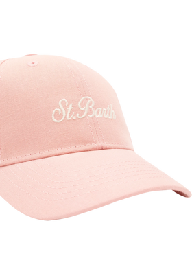 Baseball pink cotton linen cap - MC2 Saint Barth