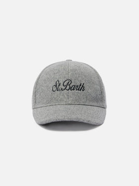 Baseball Cap Felt in gray wool blend