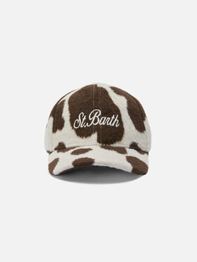 Baseball Cap Felt in cow-print wool blend