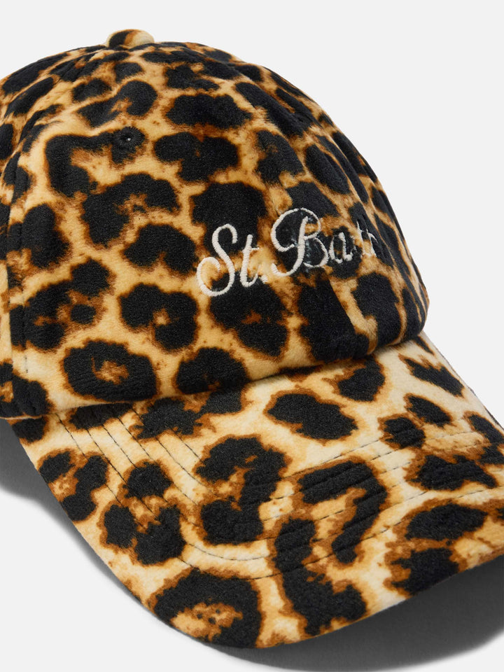 Baseball Cap Velvet in leopard-print velvet