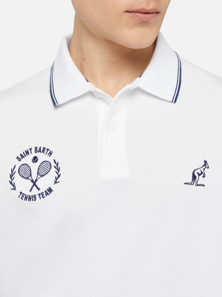 Polo in piquet di cotone bianco da uomo Beverly Hills | AUSTRALIAN BRAND SPECIAL EDITION