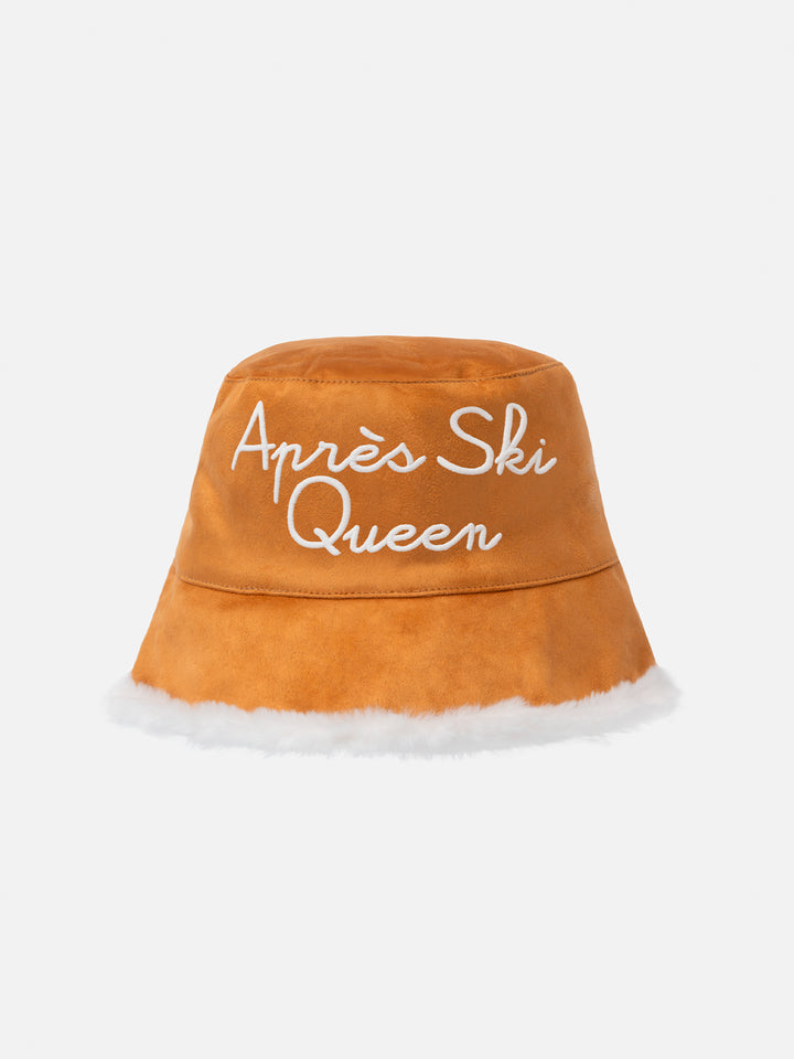 Double-face bucket hat with Après Ski Queen embroidery and furry details - MC2 Saint Barth