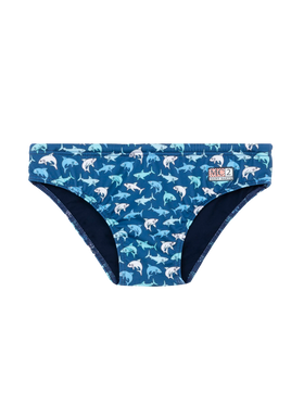 Boy swim briefs Billy with shark print - MC2 Saint Barth