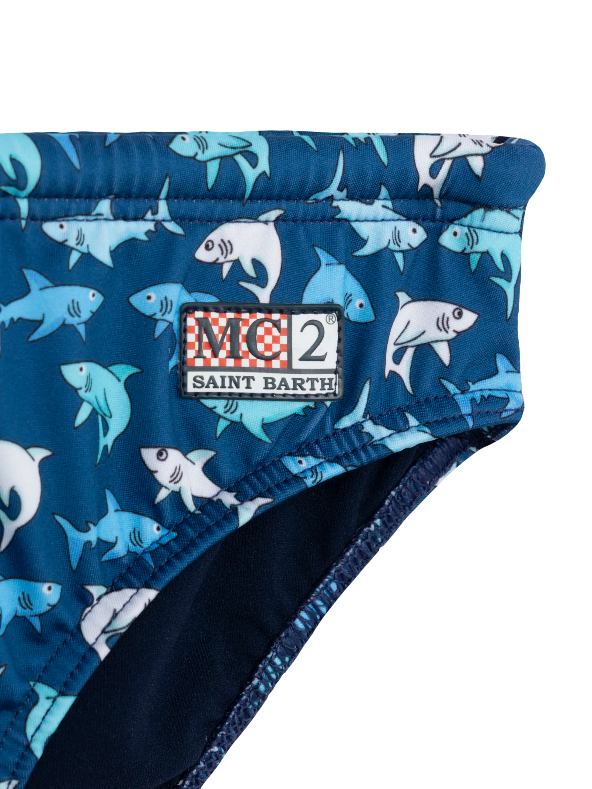 Boy swim briefs Billy with shark print - MC2 Saint Barth