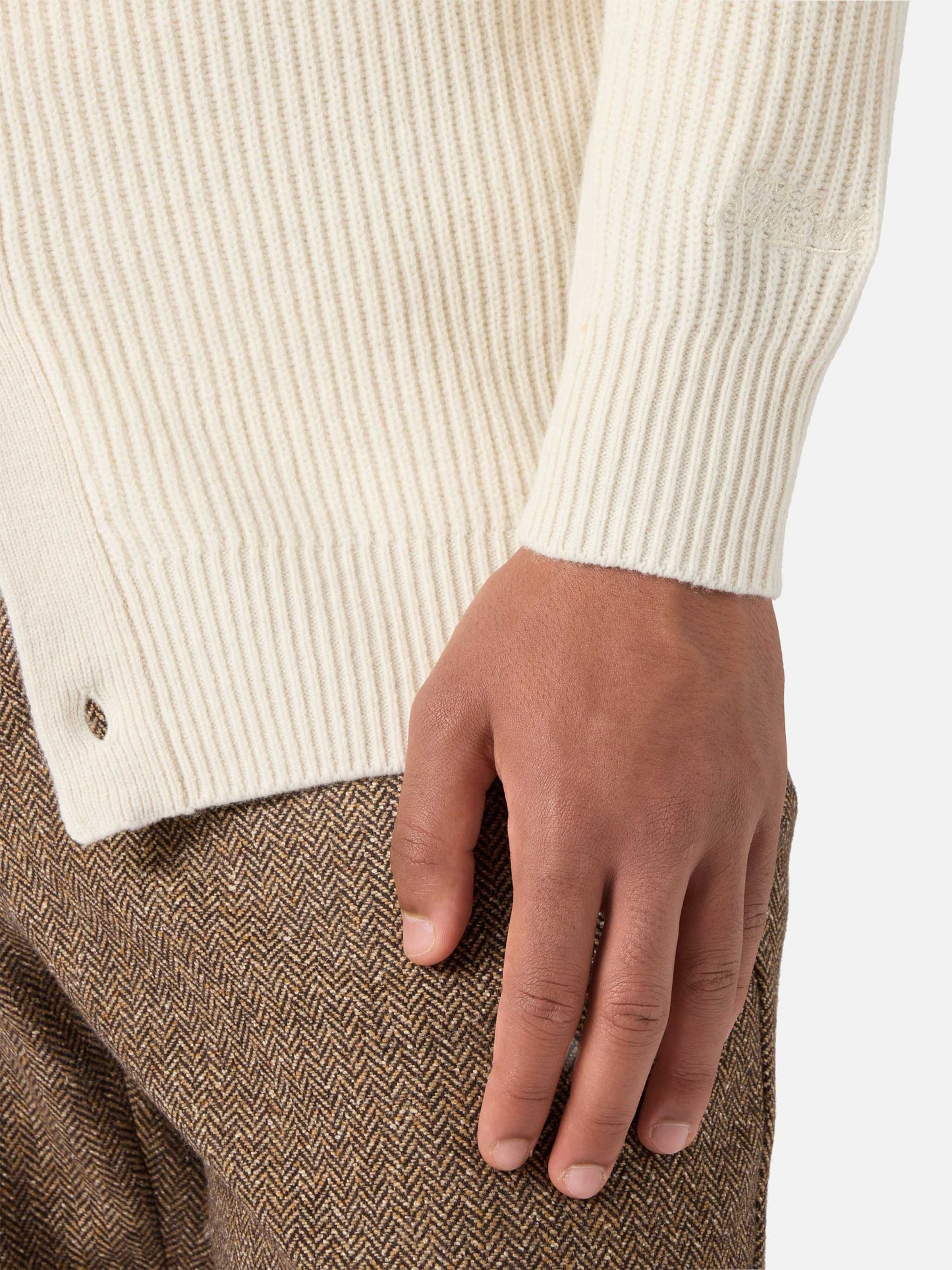 White pure-wool cardigan Bolton