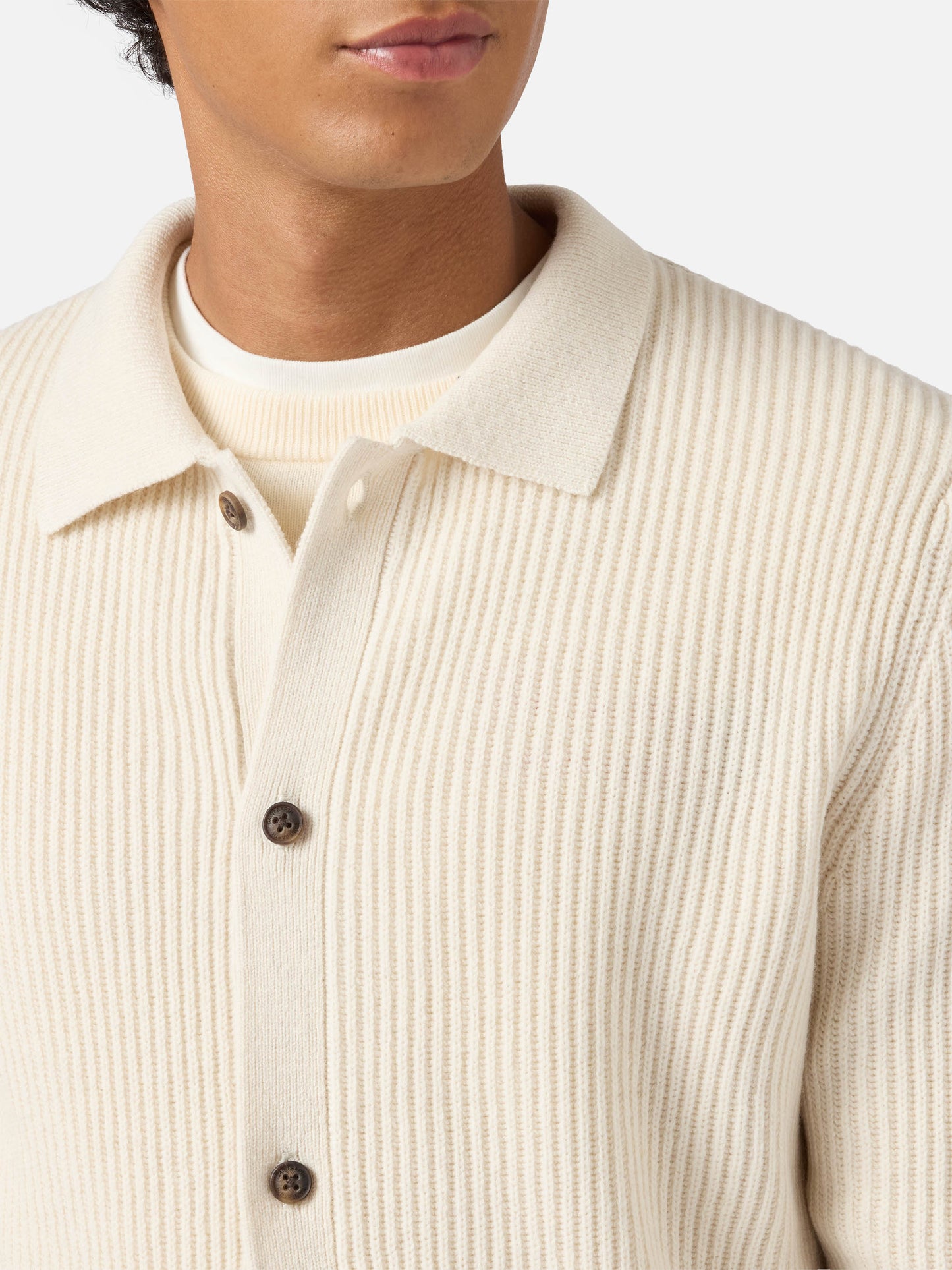 White pure-wool cardigan Bolton