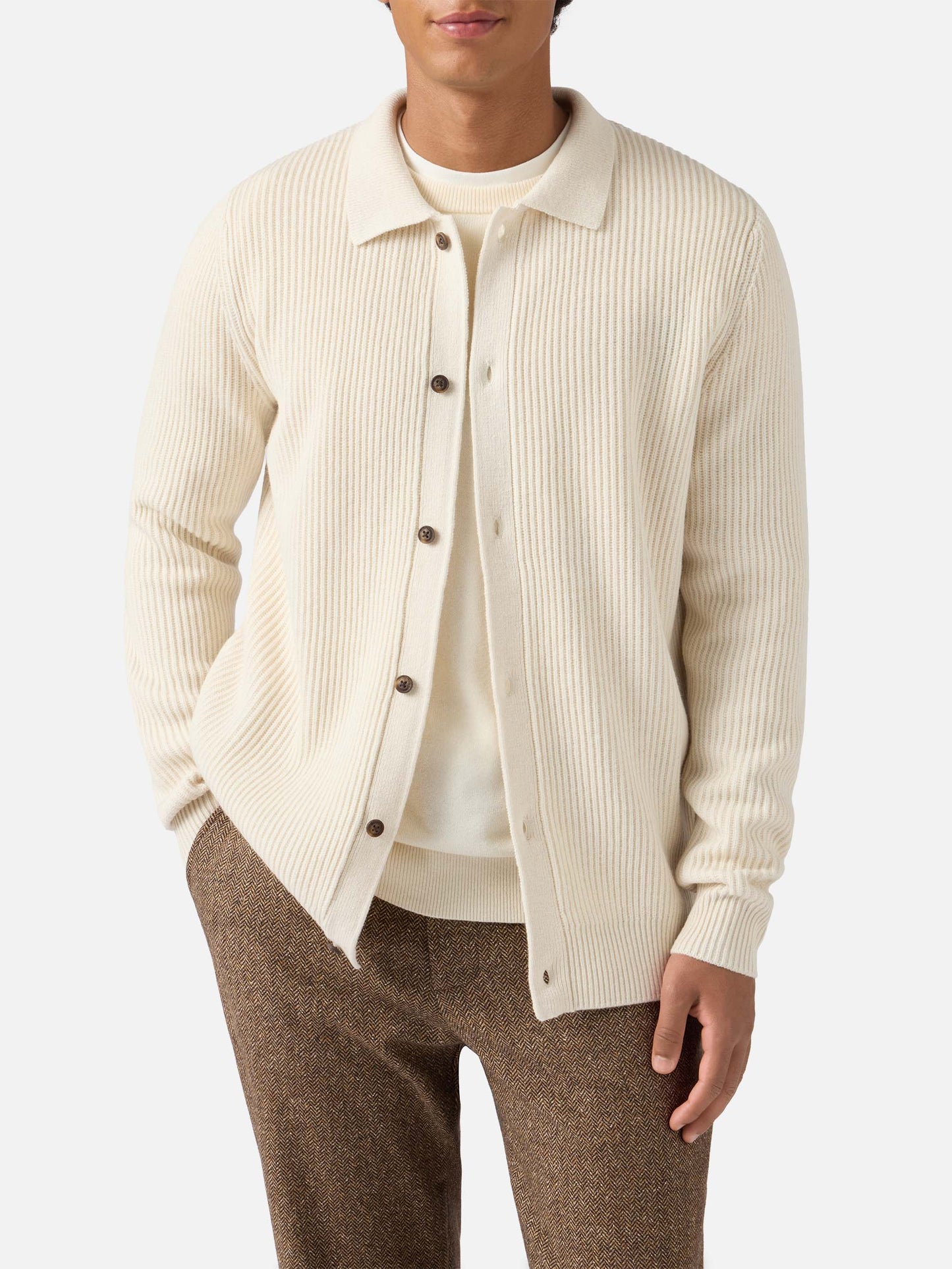 White pure-wool cardigan Bolton