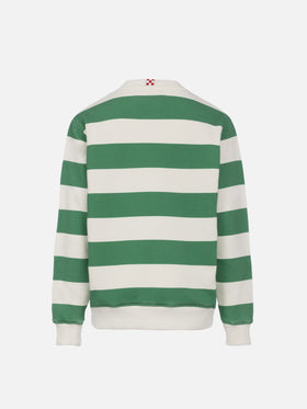 Boy striped sweatshirt Bobby with St. Barth embroidery - MC2 Saint Barth