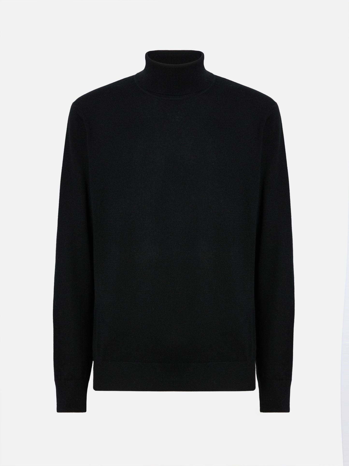 Turtleneck sweater Bond in black merino wool and cashmere