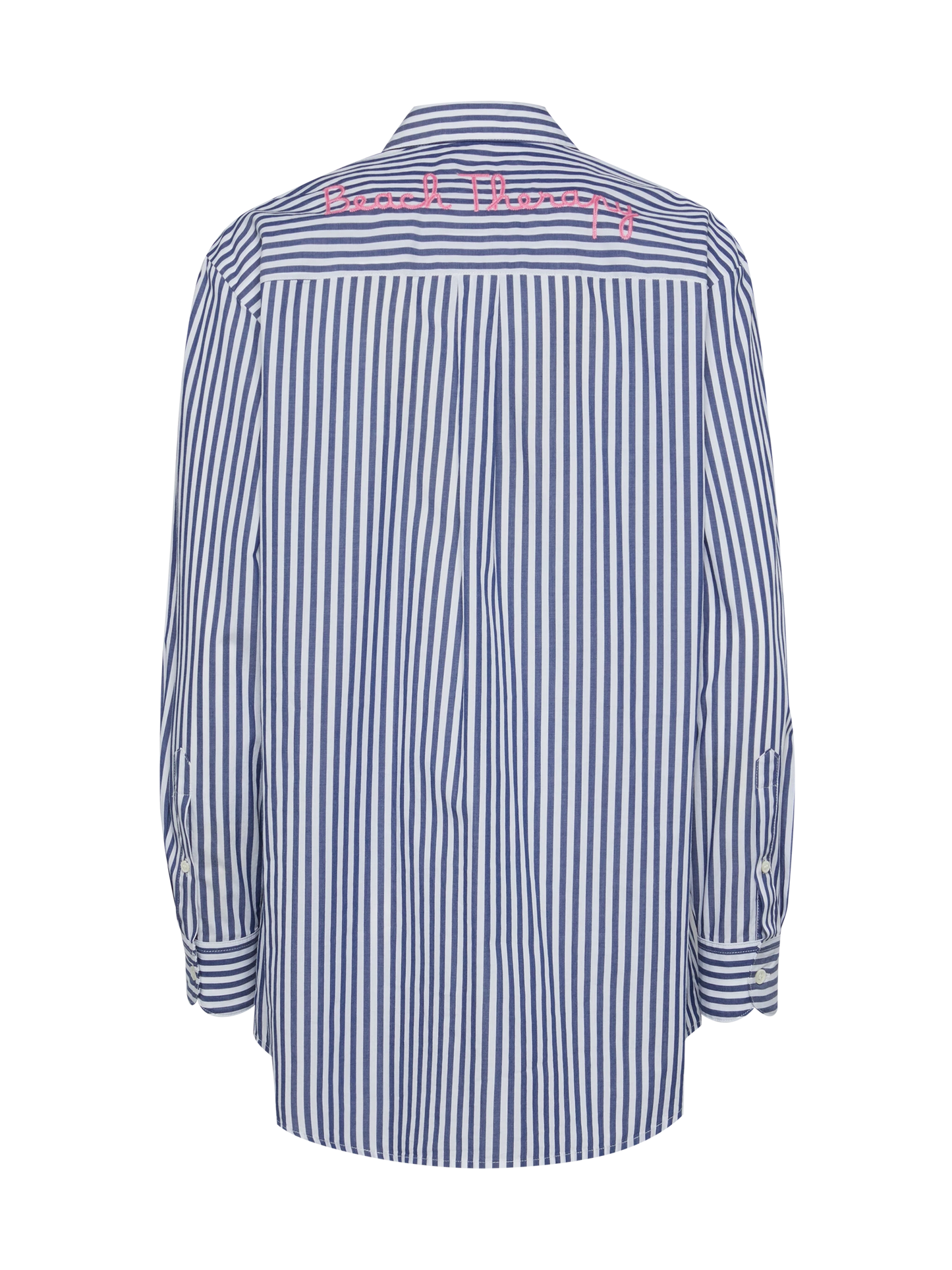 Brigitte striped-print cotton shirt with Saint Barth beach club embroidery - MC2 Saint Barth