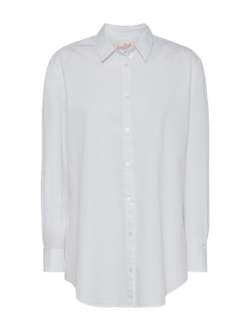 Brigitte white seersucker shirt with Saint Barth embroidery - MC2 Saint Barth