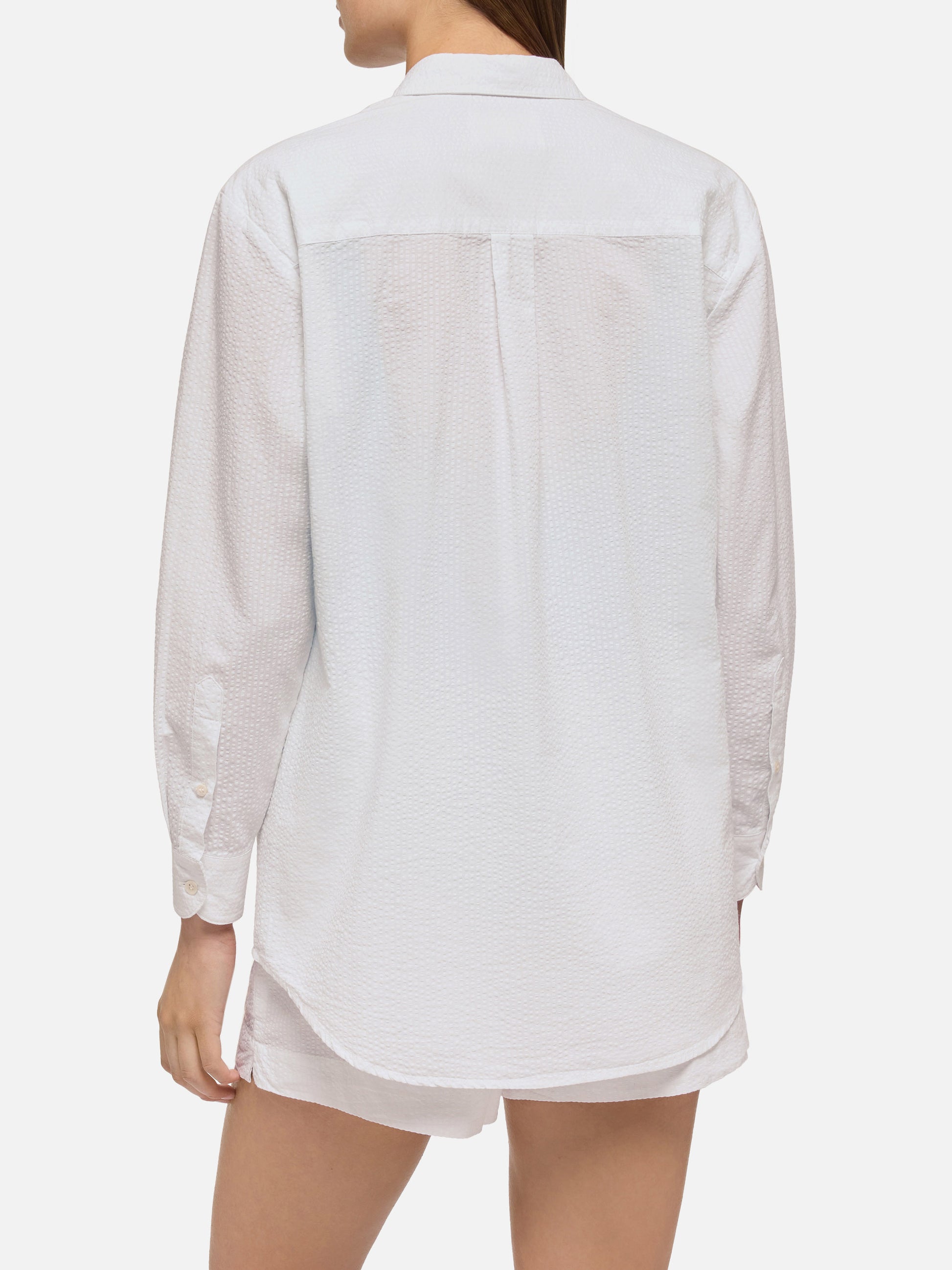 Brigitte white seersucker shirt with Saint Barth embroidery - MC2 Saint Barth
