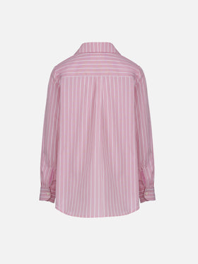Girl striped print cotton over shirt Mini Brigitte - MC2 Saint Barth