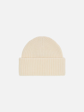 Berry W ribbed cashmere-blend beanie in white