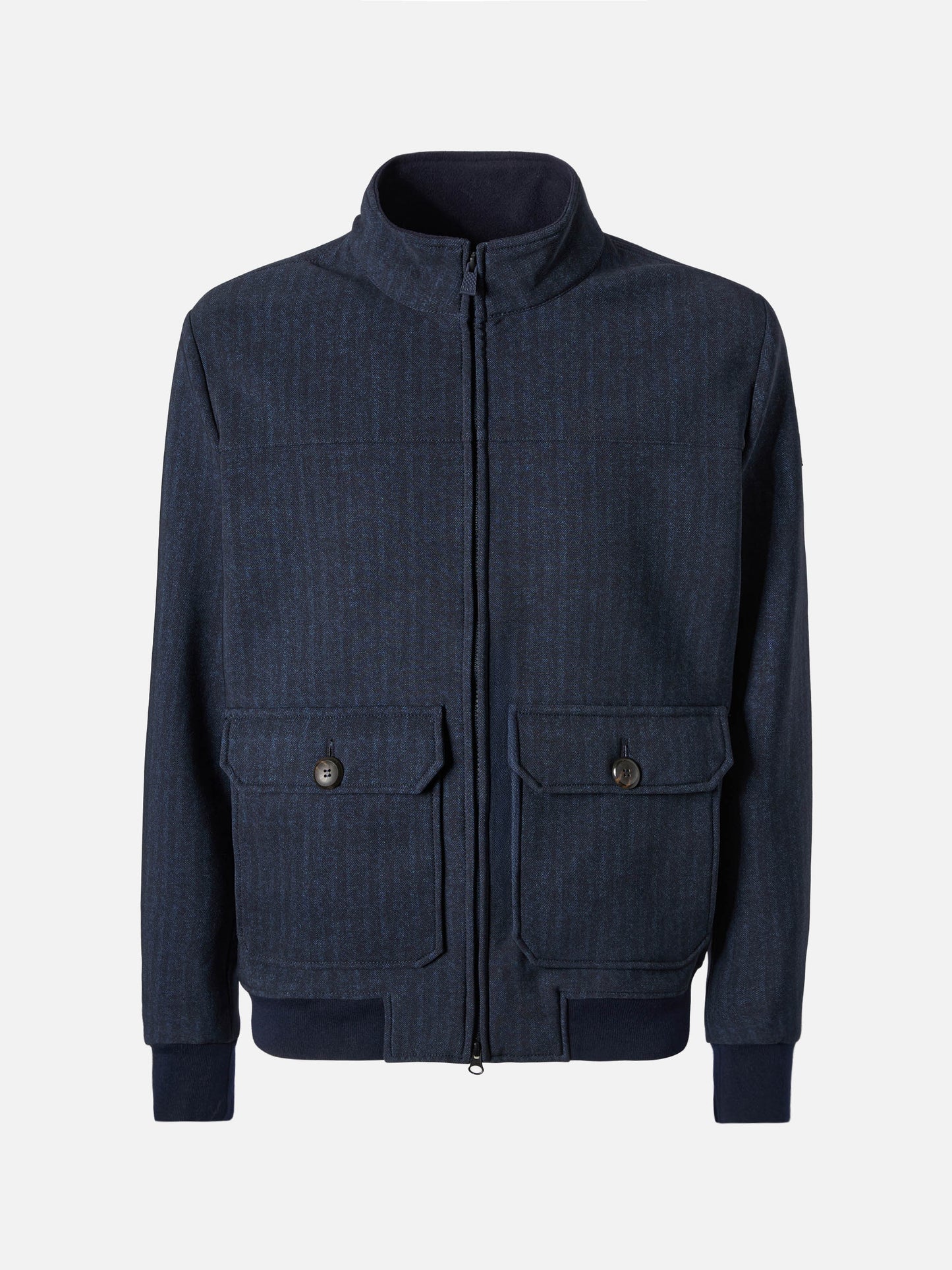 Thermo jacket Byron with blue herringbone print