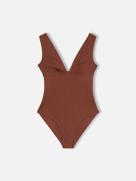 Calliope heat-sealed brown one-piece swimsuit - MC2 Saint Barth