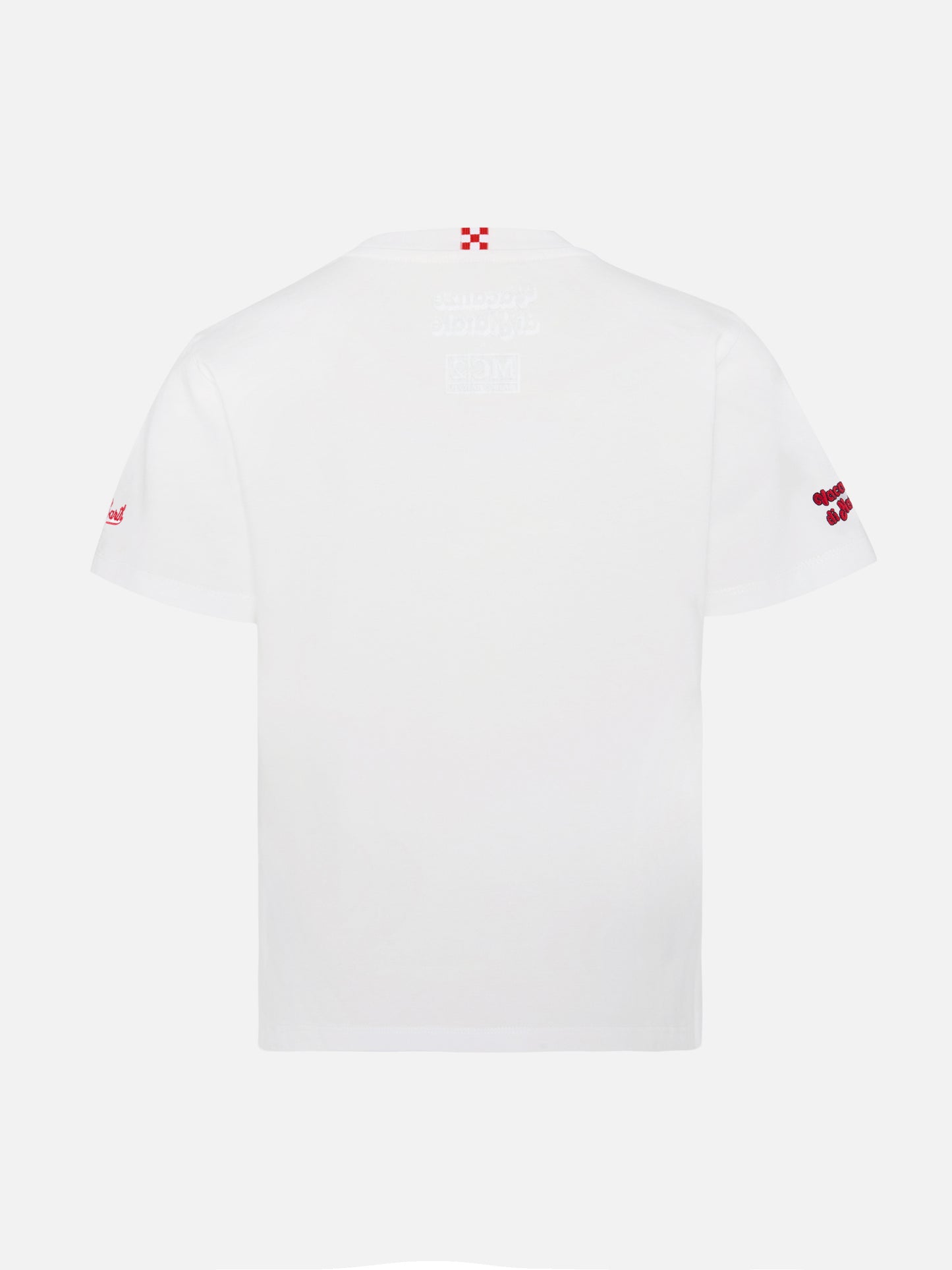 T-shirt Cameron Warm in cotone invernale bianco con ricamo E nun m'angoscià | VACANZE DI NATALE SPECIAL EDITION