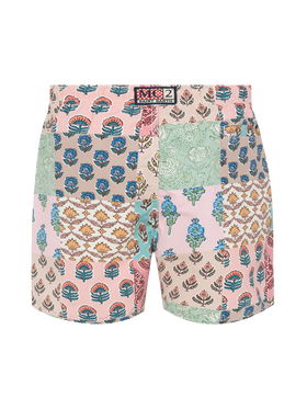 Mid-length swim-shorts Caprese Jr with flower patch print - MC2 Saint Barth