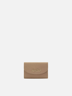 Portacarte Card Holder in pelle martellata nocciola