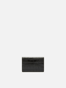 Portacarte Card Holder in pelle stampa cocco nero