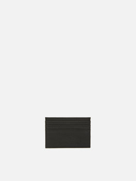 Portacarte Card Holder in pelle martellata nera