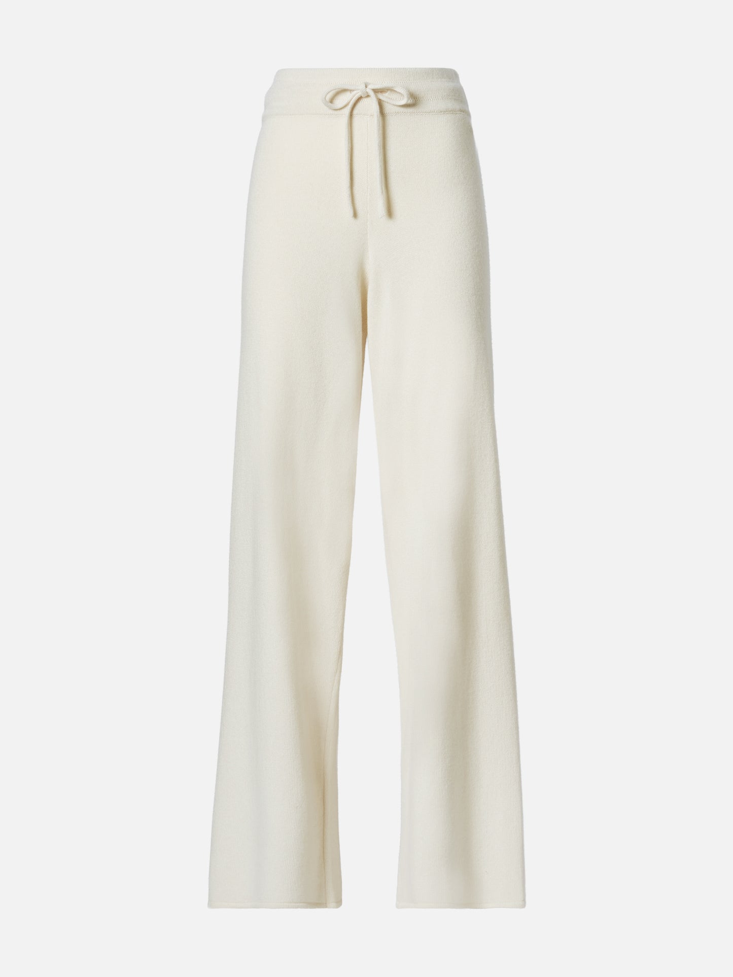 Pantaloni in maglia di cashmere bianco sporco Cambon