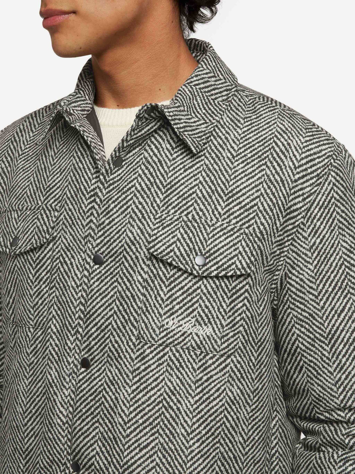 Technic fabric overshirt Chalet with herringbone print - MC2 Saint Barth