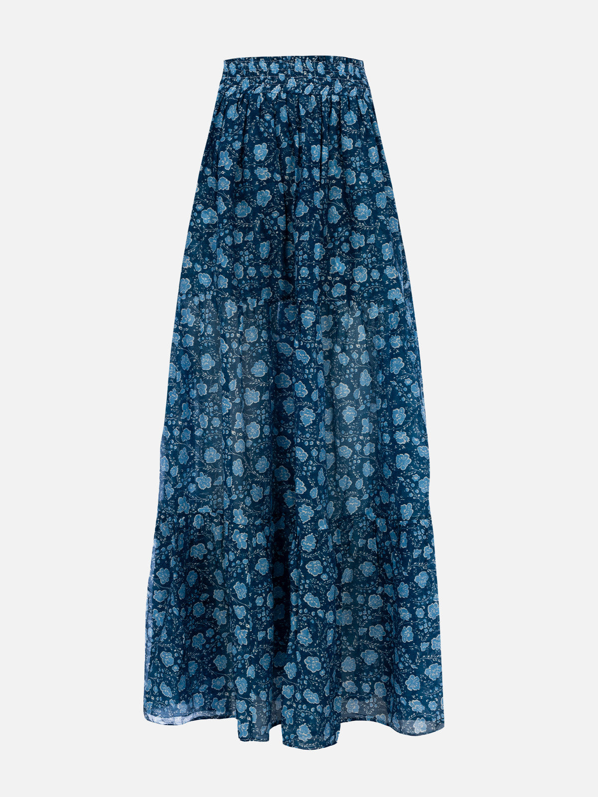 Woman silk voile pleated long skirt Cheyenne - MC2 Saint Barth