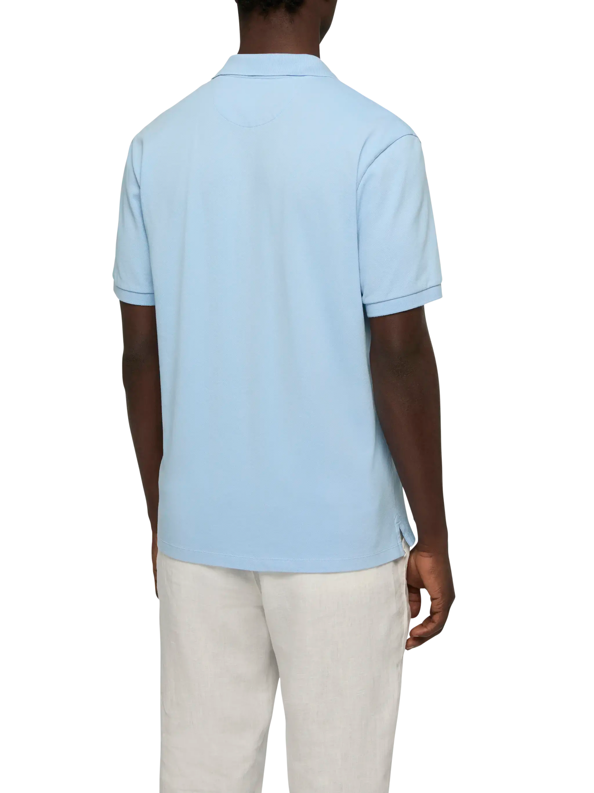 Light blue cotton piquet buttonless polo shirt Charles - MC2 Saint Barth
