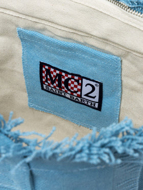 Colette light blue cotton canvas handbag - MC2 Saint Barth