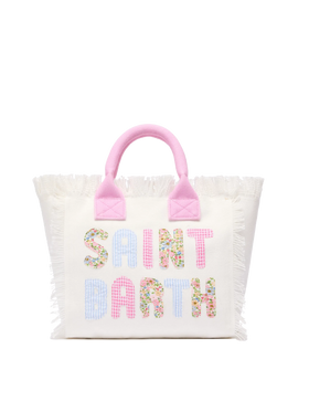 Handtasche Colette aus Baumwollcanvas mit Saint Barth-Logo-Patch