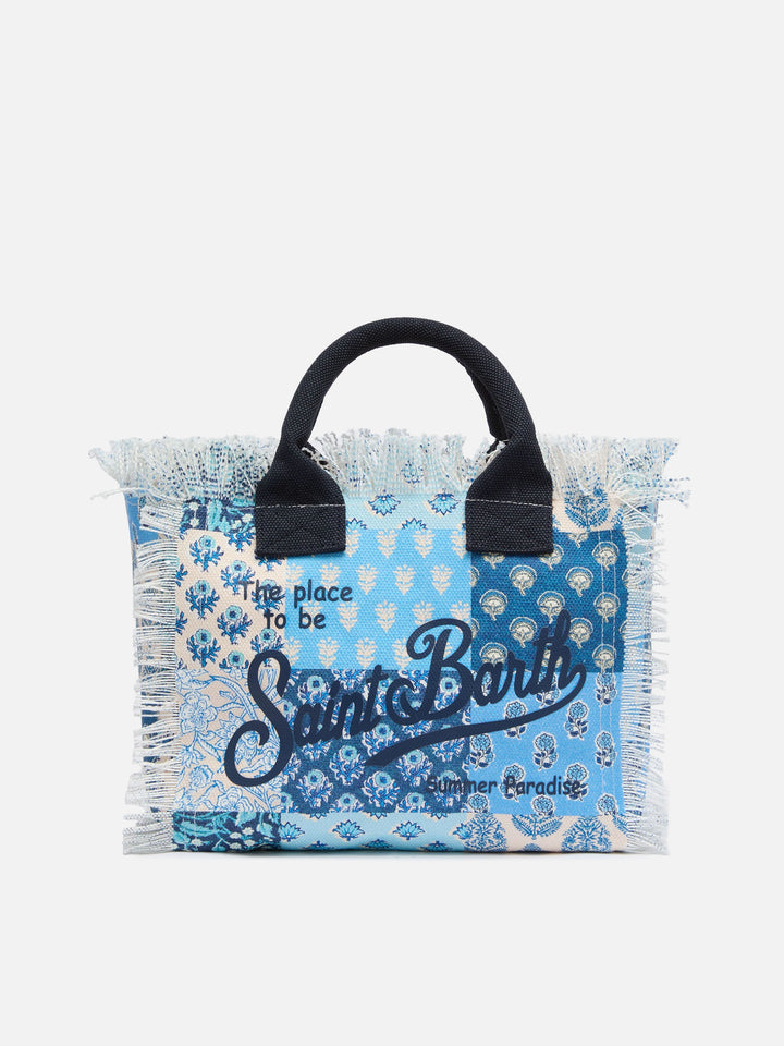 Handtasche Colette aus Baumwollcanvas mit Blumenpatch-Print