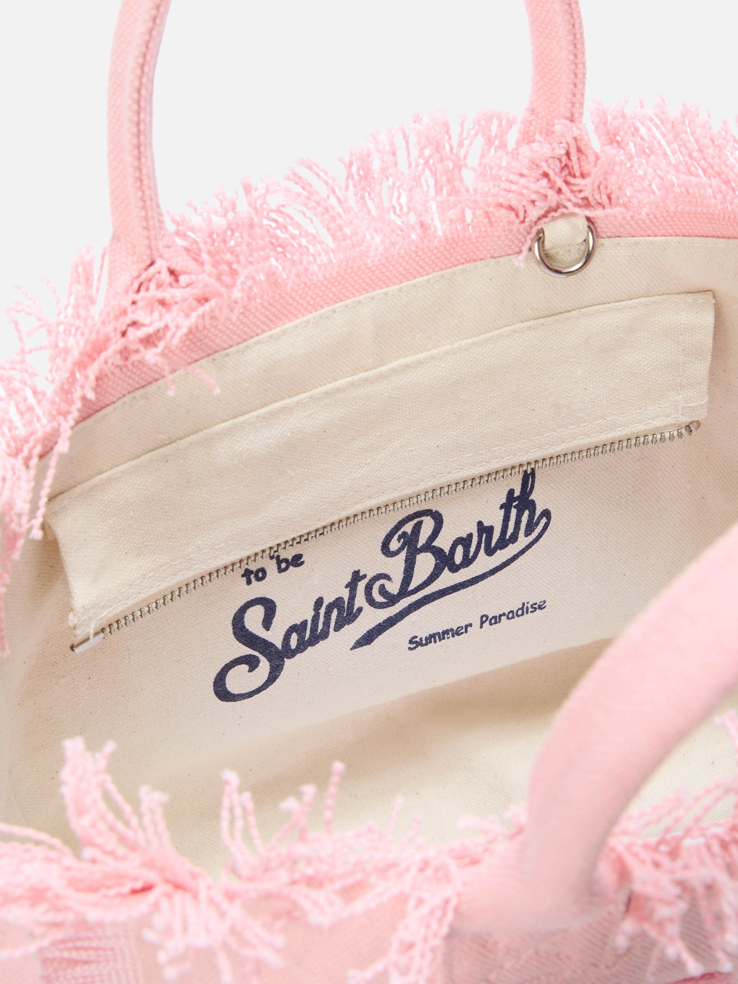 Pink Colette canvas bag with fabric logo patch