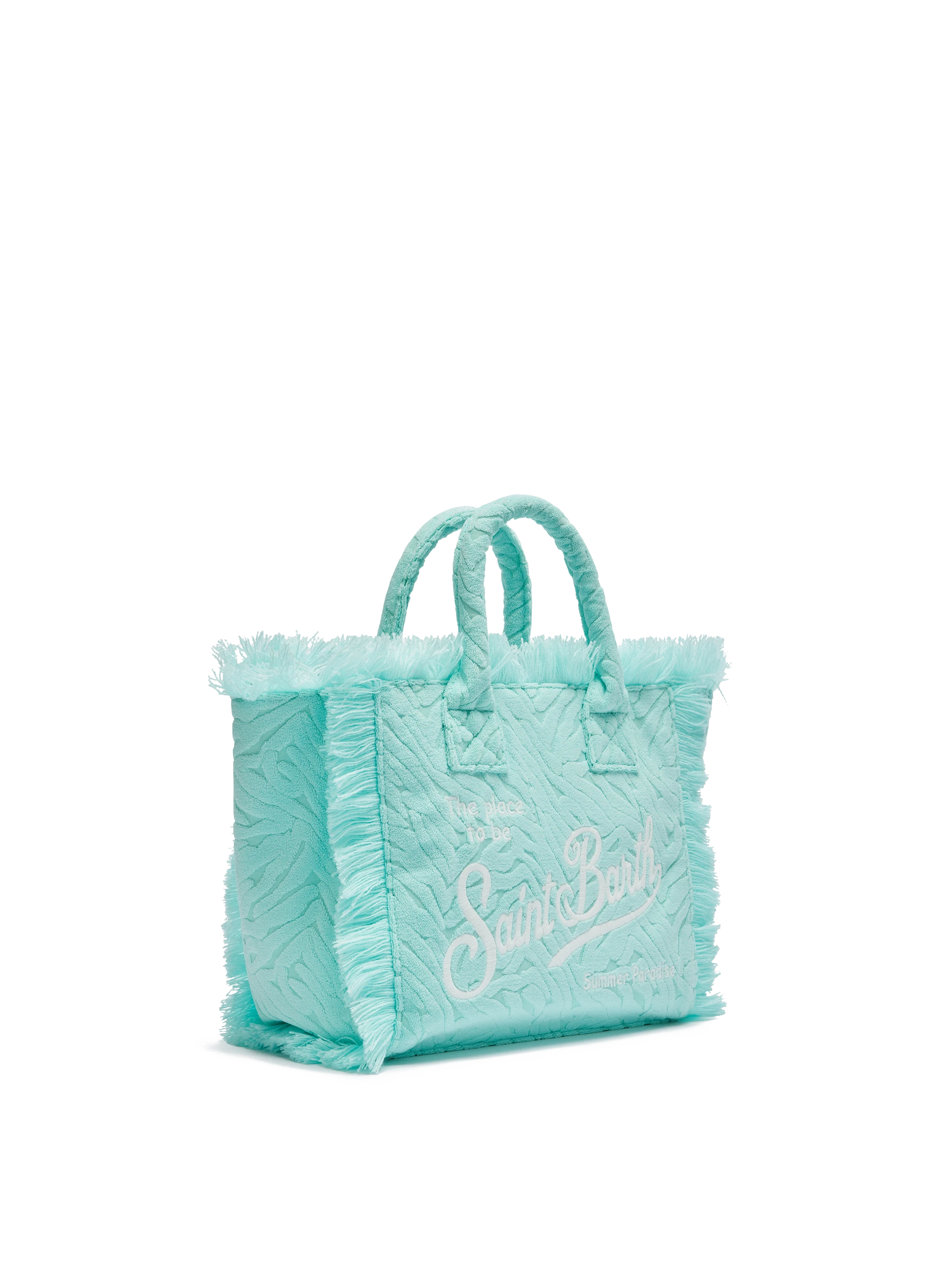 Colette Sponge water green zebra embossed terry handbag - MC2 Saint Barth