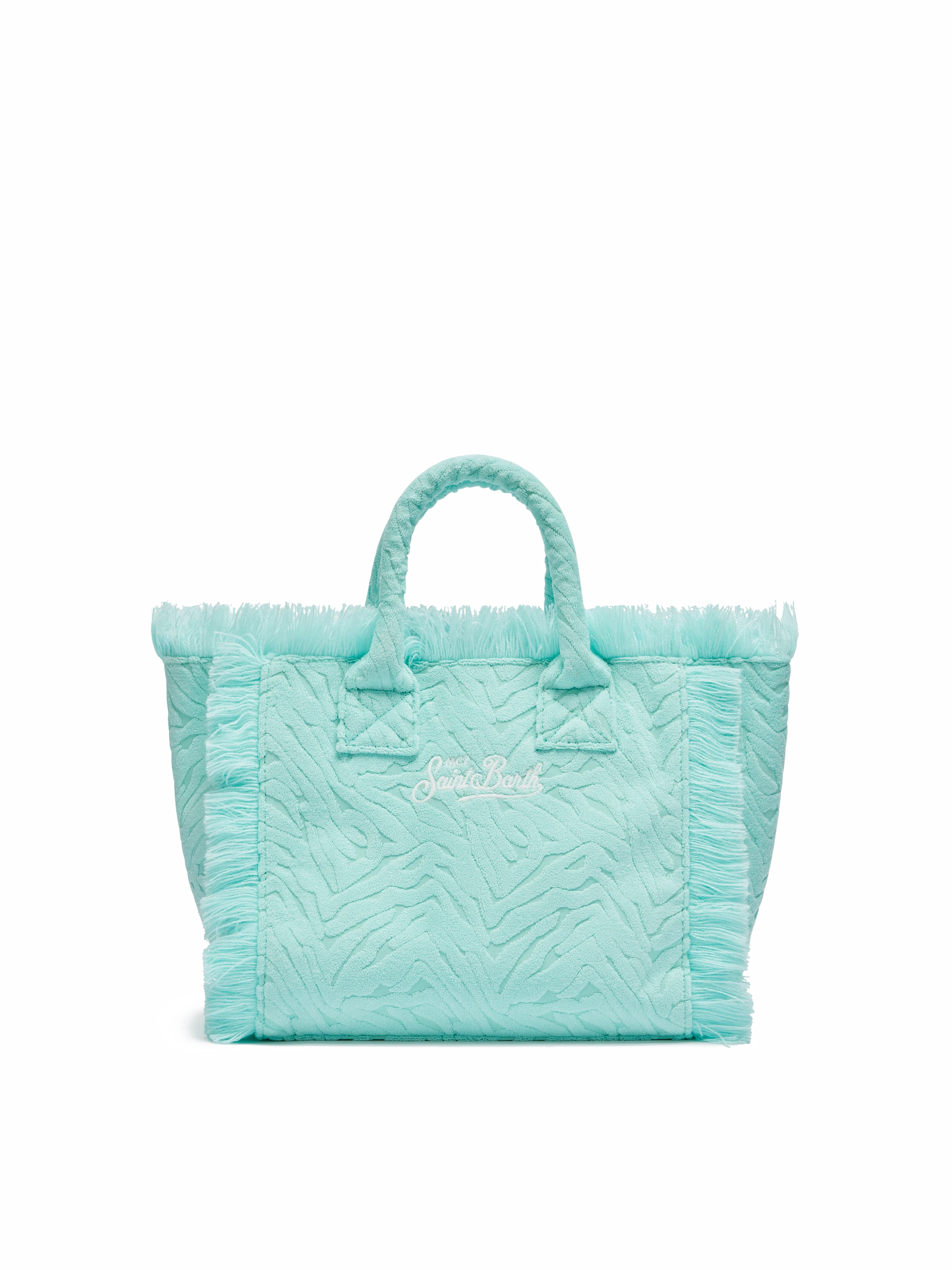 Colette Sponge water green zebra embossed terry handbag - MC2 Saint Barth