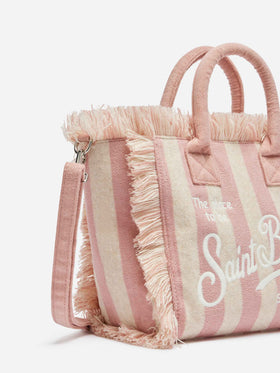 Colette Sponge light pink striped terry handbag - MC2 Saint Barth