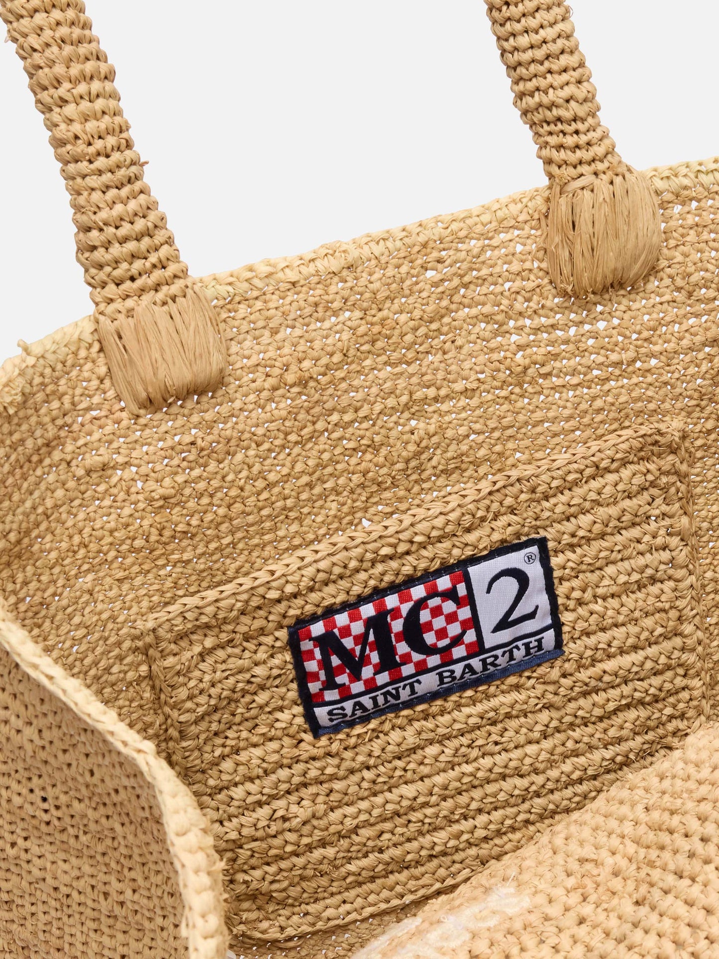 Colette Raffia handbag with logo embroidery
