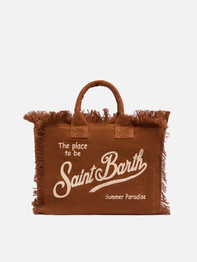 Colette brown handbag in 100% LINEN