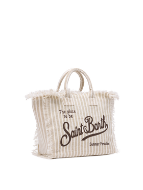 Colette linen handbag with striped print - MC2 Saint Barth
