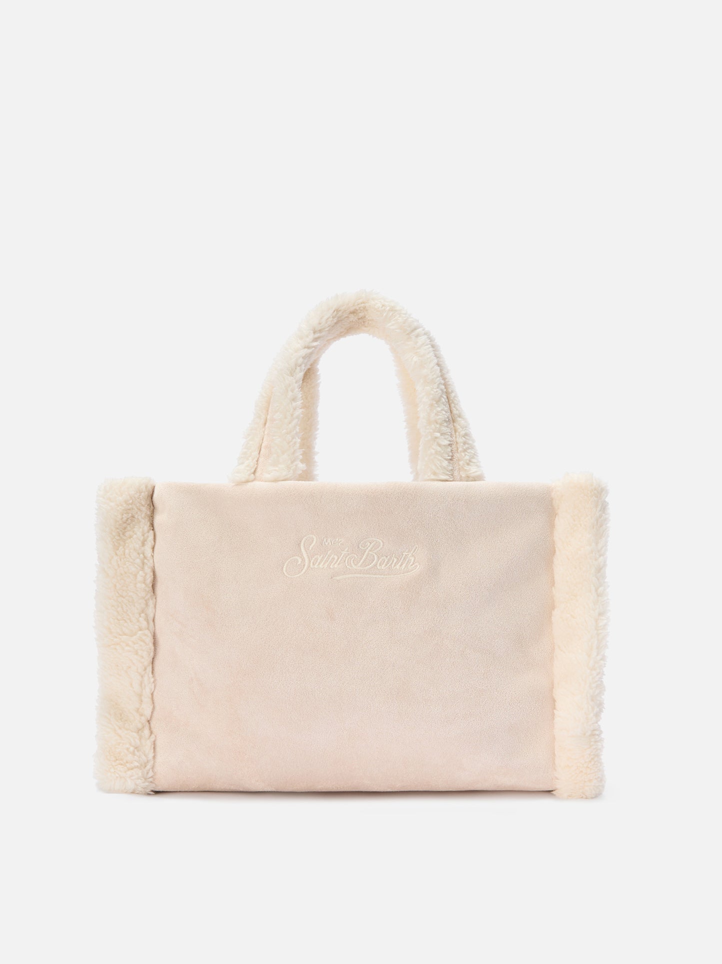 Borsa a mano  Colette Shearling  faux suede ghiaccio con dettagli in shearling